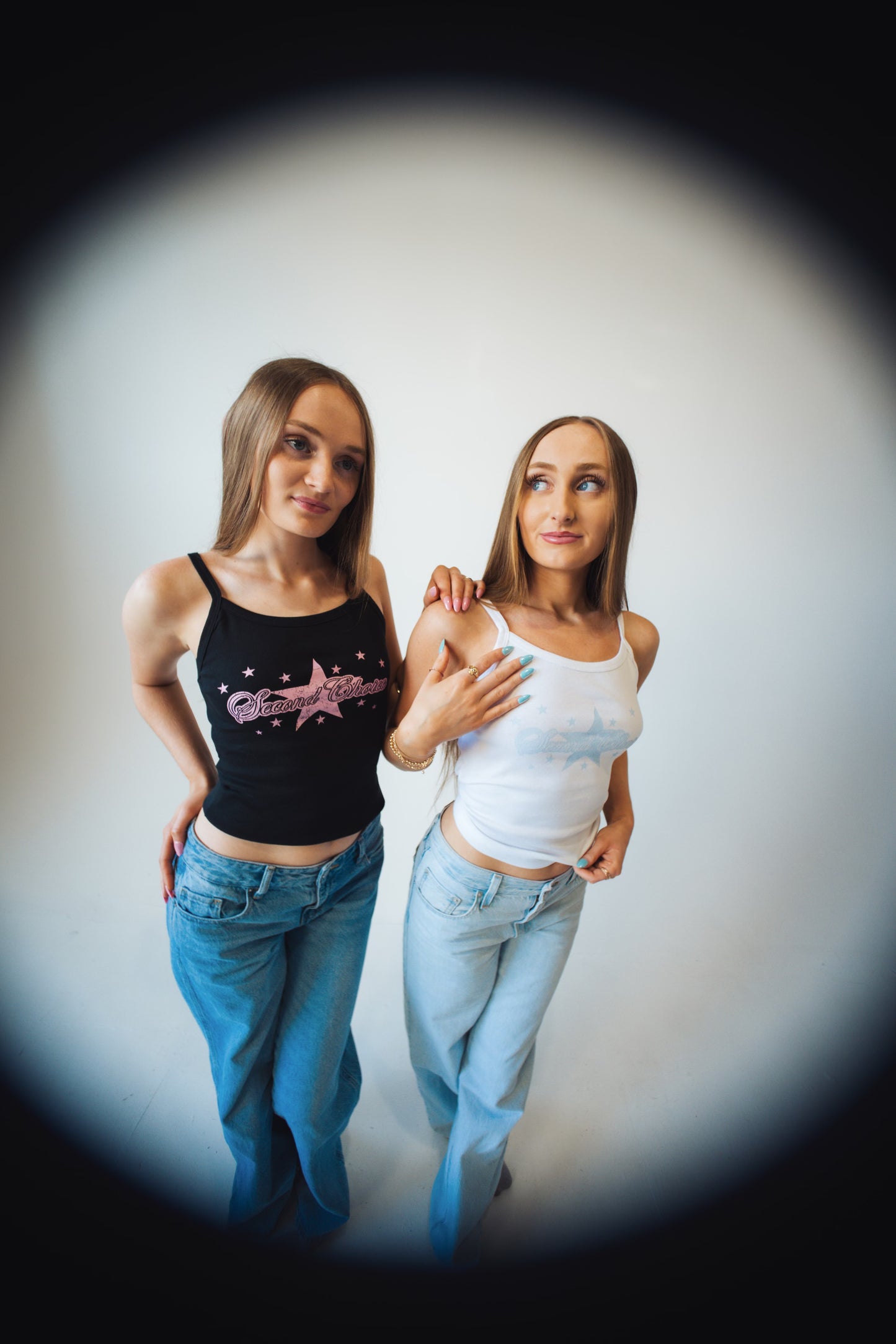 Baby Rib Star Tank - WHITE & LIGHT BLUE