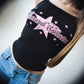 Baby Rib Star Tank - BLACK & PINK