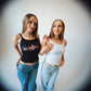 Baby Rib Star Tank - WHITE & LIGHT BLUE