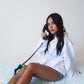 Urban Rhinestone Star Hoodie - WHITE