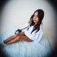 Urban Rhinestone Star Hoodie - WHITE