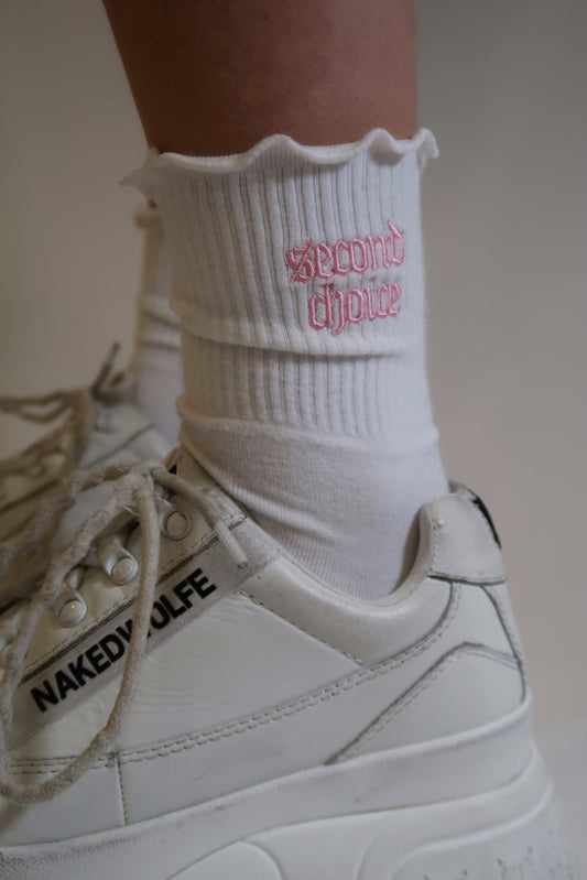 Second Choice Logo Socks - White